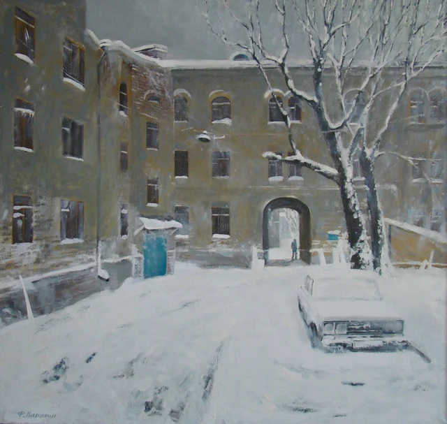 Moscow Courtyard. Snowstorm
